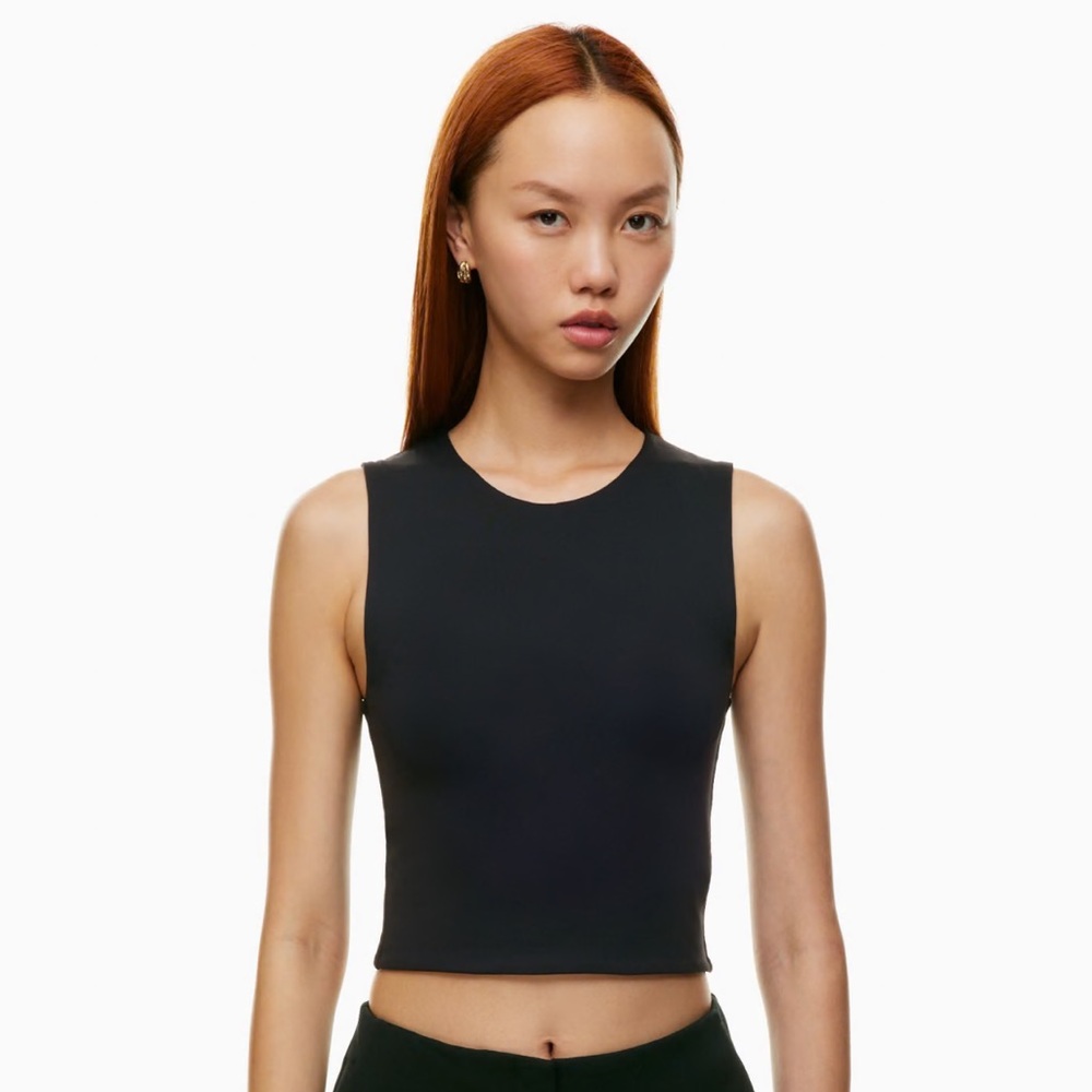NWOT Aritzia Babaton High Neck Cropped Tank in Black